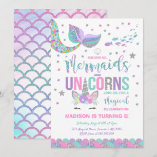 Fiesta Mágico de Invitación de Cumpleaños de Siren