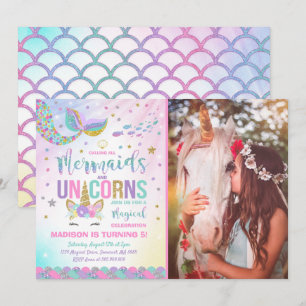 Fiesta Mágico de Invitación de Cumpleaños de Siren