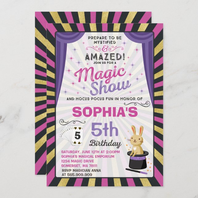 Fiesta mágico de la demostración de la invitación (Anverso / Reverso)