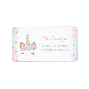 Fiesta mágico del unicornio de las etiquetas de