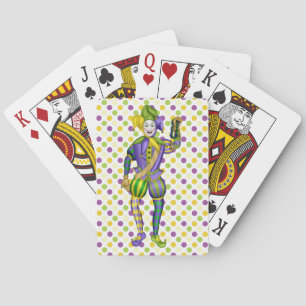 Fiesta Mardi Gras jugando cartas con bufón