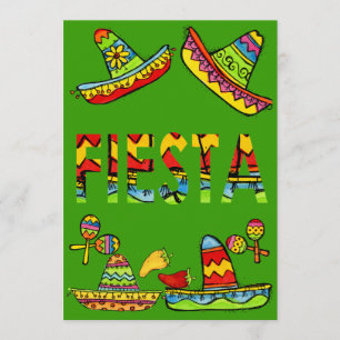 Fiesta mexicana Cinco de Mayo invitaciones verdes