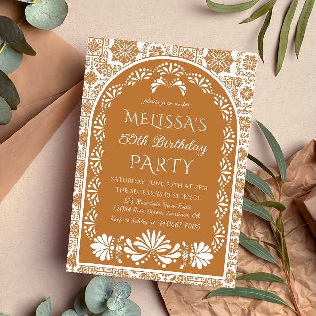 Fiesta mexicana de cumpleaños talavera Invitación (Subido por el creador)