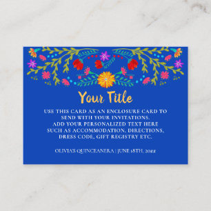 Fiesta Mexicana Floral Royal Blue Recepción