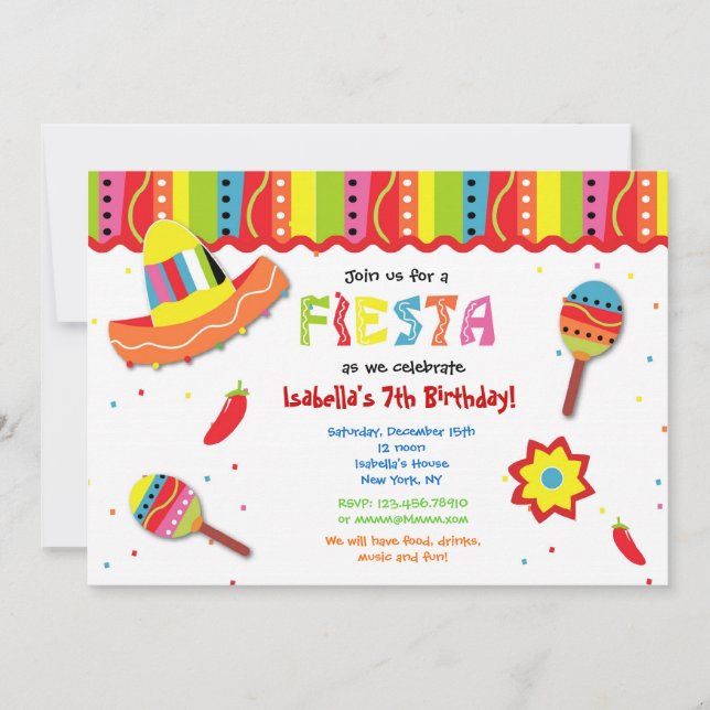 Fiesta Mexicana Invitaciones a Fiesta de Cumpleaño