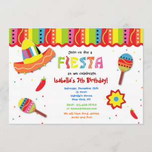 Fiesta Mexicana Invitaciones a Fiesta de Cumpleaño