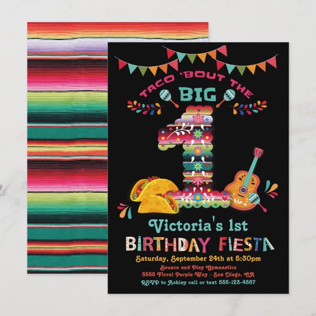 Fiesta mexicana: la gran invitación de cumpleaños (Anverso / Reverso)