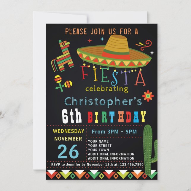 FIESTA MEXICANO DE LA FIESTA DE LA INVITACIÓN EL (Anverso)