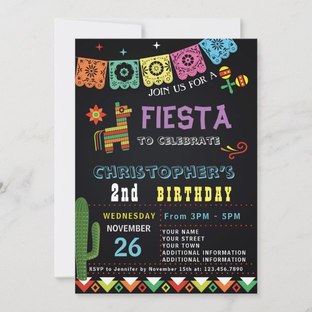 FIESTA MEXICANO DE LA FIESTA DE LA INVITACIÓN EL (Anverso)