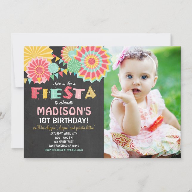 Fiesta México Invitación a fiesta de cumpleaños Or (Anverso)