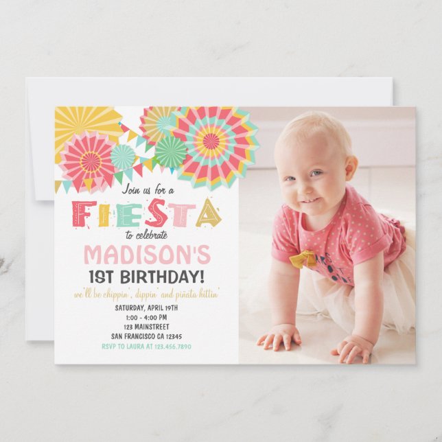 Fiesta México Invitación a fiesta de cumpleaños Or (Anverso)