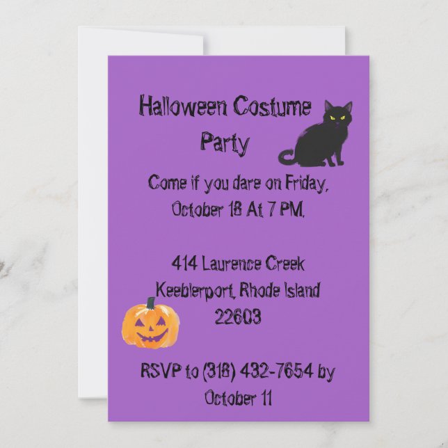 Fiesta morada de Halloween Guardar la tarjeta de f (Anverso)