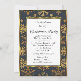 fiesta navidades Color de oro Invitación negro