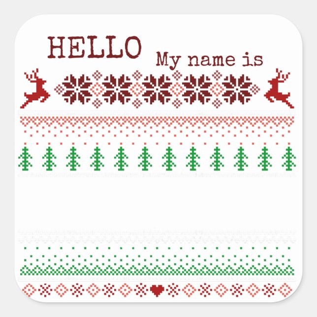 Fiesta navidades Ugly Sweater name Etiqueta (Anverso)