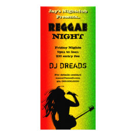 Fiesta nocturno de reggae o tarjetas para rack de 