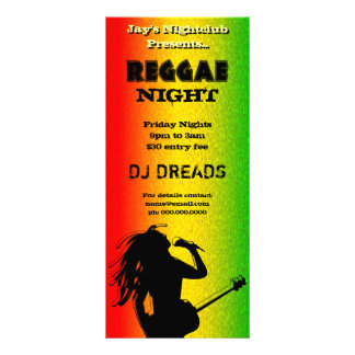Fiesta nocturno de reggae o tarjetas para rack de