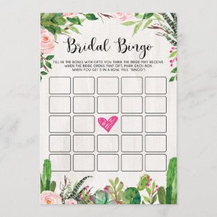 Fiesta Nodal Shower Game Cactus Tarjeta Floral Ros