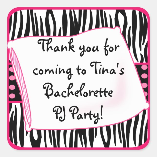 Fiesta Pajama Rosa Pegatina (Anverso)