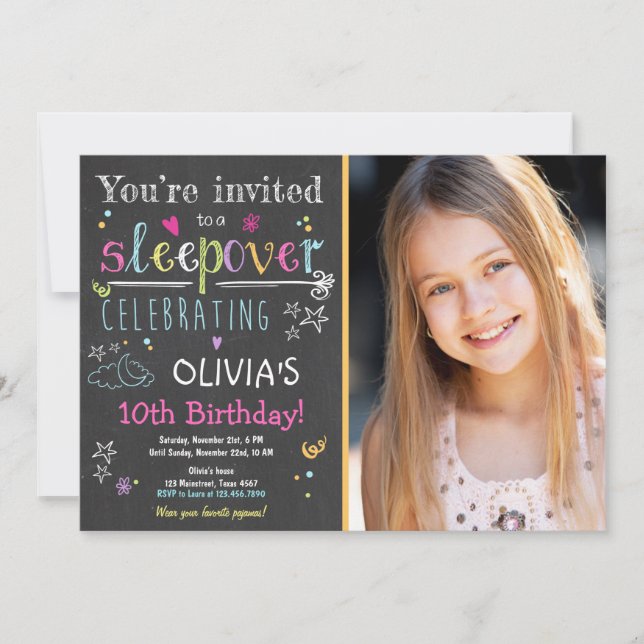 Fiesta Pajamas Chica del  de la invitación a la so (Anverso)