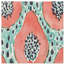 FIESTA PAPAYA Acuarela Tela Fruta Tropical