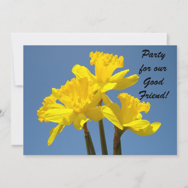Fiesta para un buen amigo! Invitaciones Flor de Na (Anverso)
