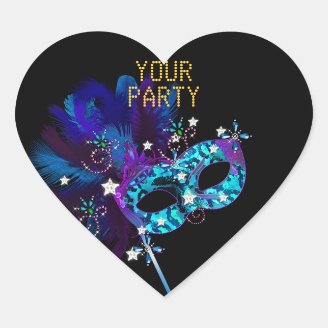 Fiesta pegatina Heart MASK Blue Gold (Anverso)