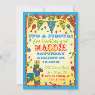 Fiesta Pinata Invitación a la fiesta de cumpleaños