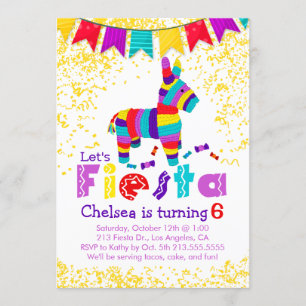 Fiesta Piñata Invitación colorida a la fiesta de c