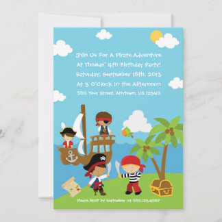 Fiesta Pirata - Invitaciones personalizadas de cum