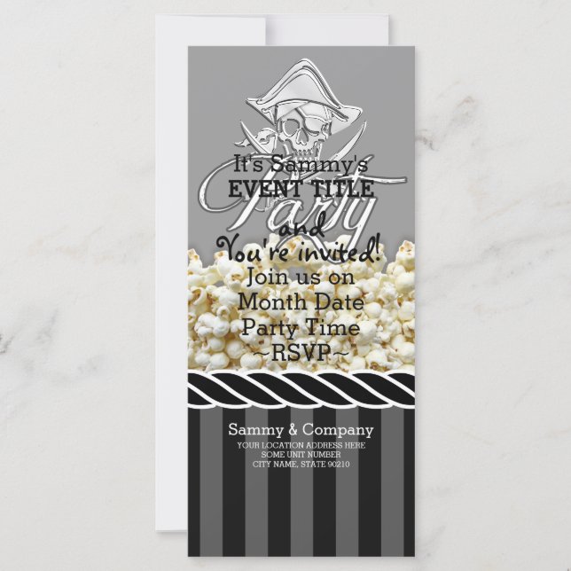 Fiesta pirata personalizado (Anverso)