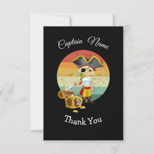 Fiesta Pirate Boy Tema de agradecimiento tarjeta
