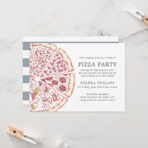 Fiesta Pizza 25 cumpleaños | Invitación tachada