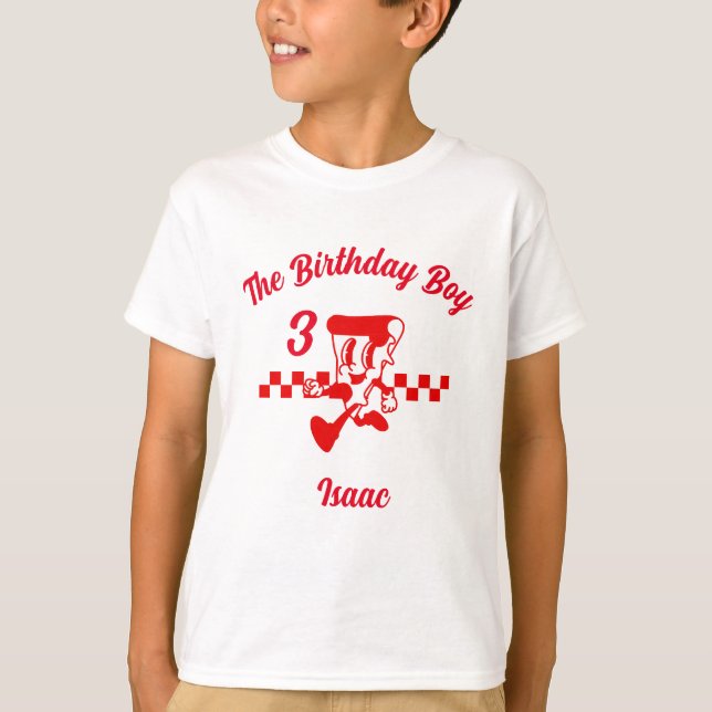 Fiesta Pizza Camiseta de cumpleaños para niños (Anverso)