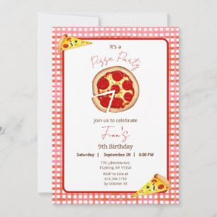 Fiesta Pizza Cualquier edad Invitación de cumpleañ