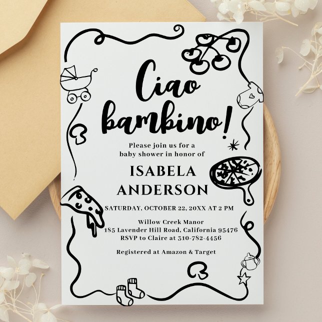 Fiesta Pizza, Invitación a Baby Shower de Ciao Bam (Subido por el creador)
