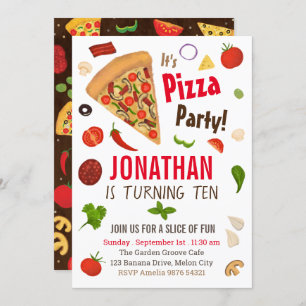 Fiesta Pizza  Invitación al cumpleaños
