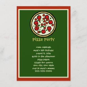Fiesta Pizza Invitación de cumpleaños