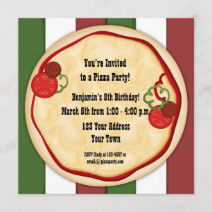 Fiesta Pizza Invitación de cumpleaños