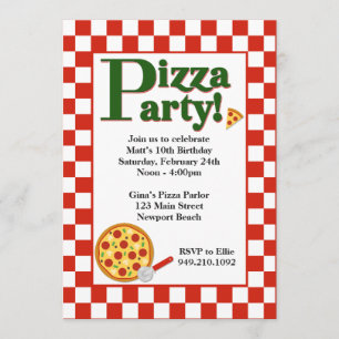 Fiesta Pizza Invitación de cumpleaños