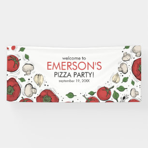 Fiesta Pizza Poster de pancartas de bienvenida de 