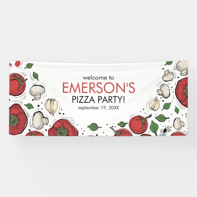 Fiesta Pizza Poster de pancartas de bienvenida de  (Horizontal)