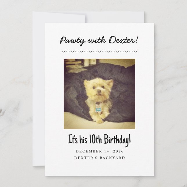 Fiesta por el cumpleaños del perro - Invitación di (Anverso)