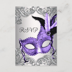 Fiesta púrpura RSVP de la mascarada