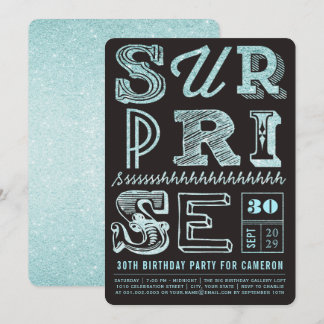 Fiesta purpurina Art Deco Surprise Invitación de c