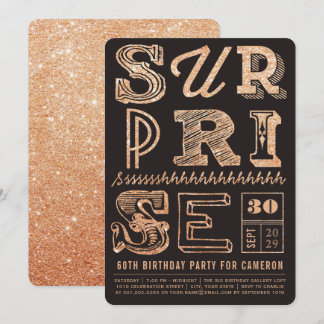 Fiesta purpurina Art Deco Surprise Invitación de c