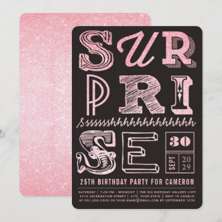 Fiesta purpurina Art Deco Surprise Invitación de c