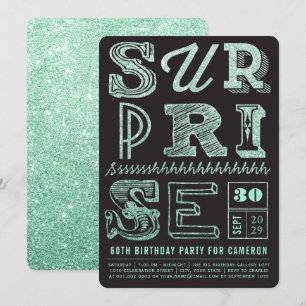 Fiesta purpurina Art Deco Surprise Invitación de c