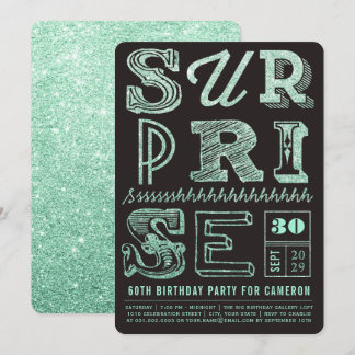 Fiesta purpurina Art Deco Surprise Invitación de c