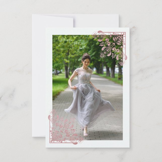 Fiesta Quince Años Español Efecto Encaje Oro Rosa (Anverso)