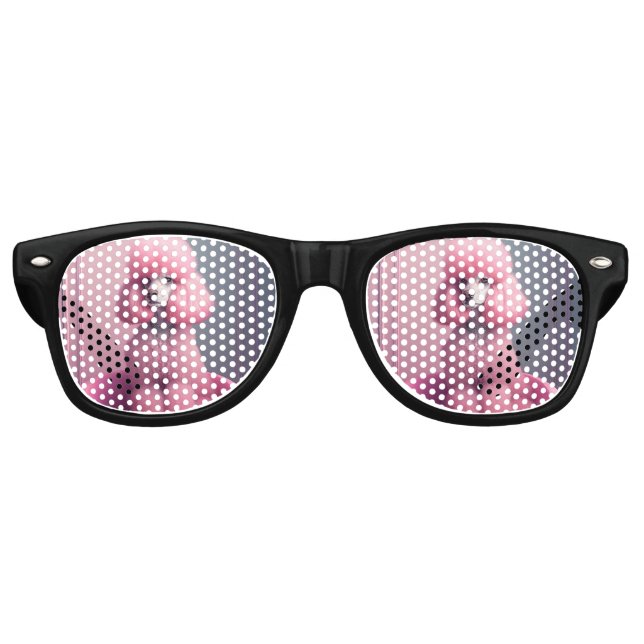 FIESTA RETRO ¡EL PERRO DE POODLE ROSA GAFAS DE DIVERSIÓN! (Anverso)